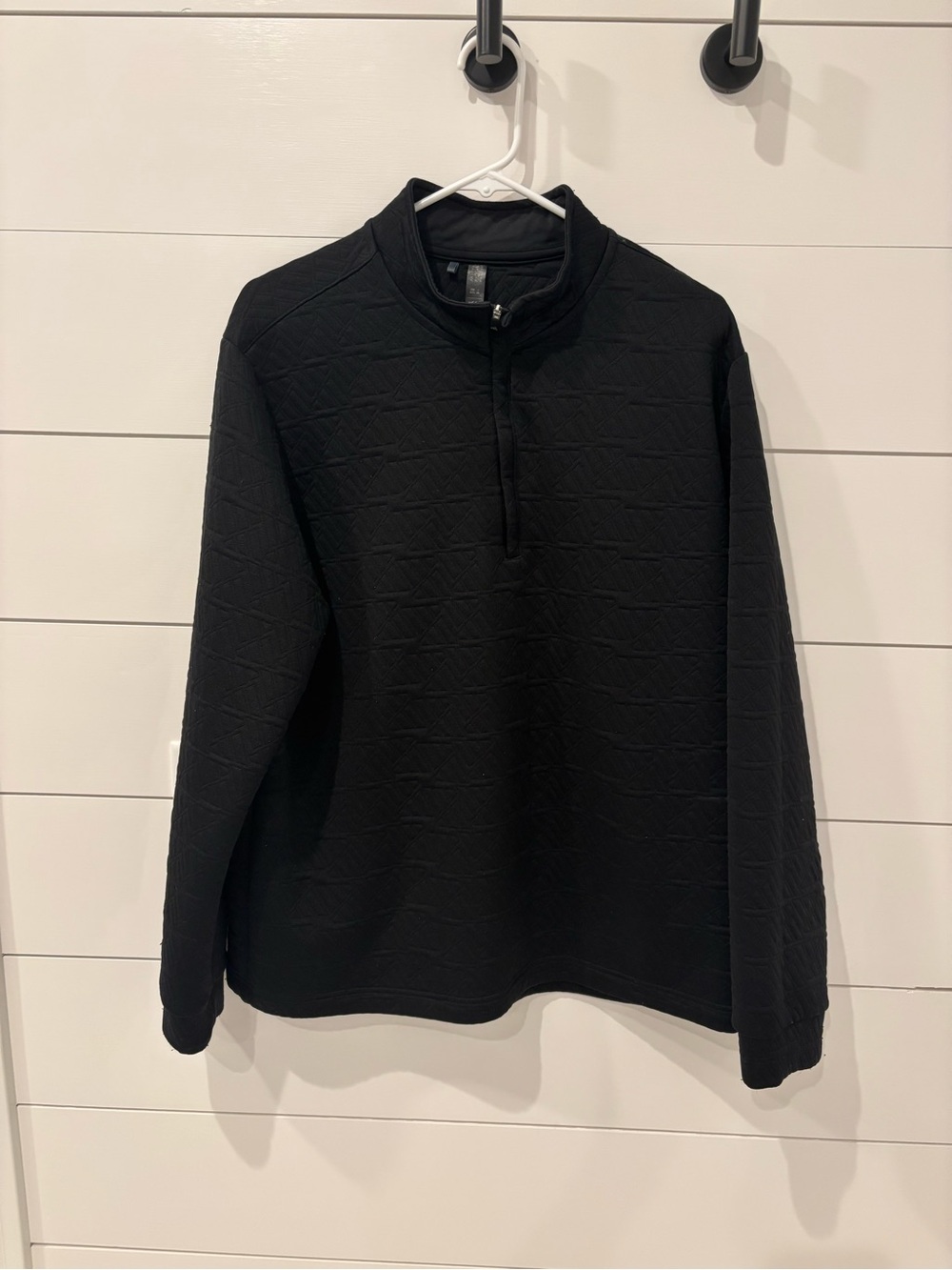 adidas Men's Black Quilted Half-Zip Sweater